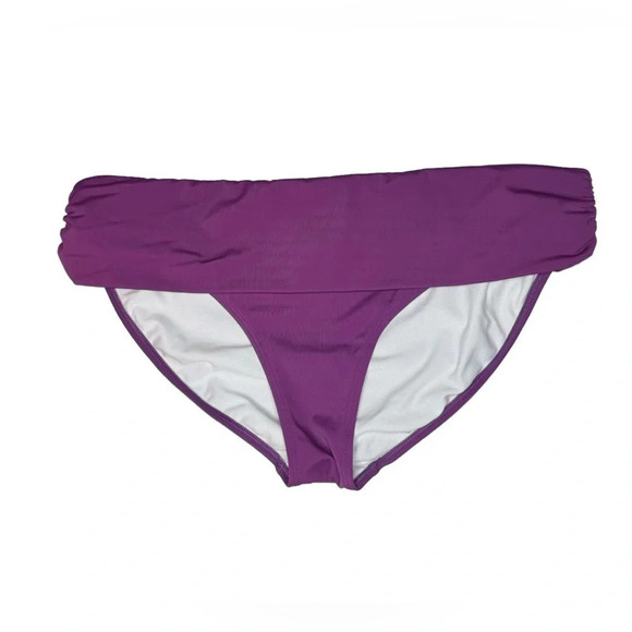 Boden | Classic Fold Bikini Bottom Recycled Material Purple Stretch - Picture 2 of 9